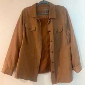 Croft & Barrow Brown Button-Up Overshirt